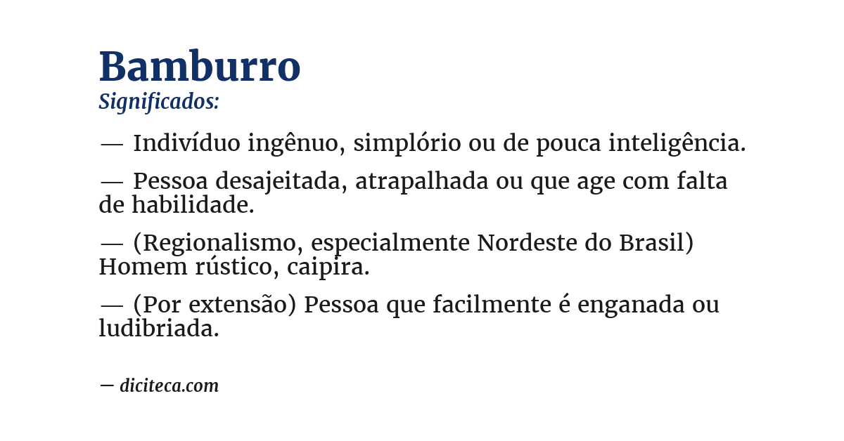 Significado de bamburro
