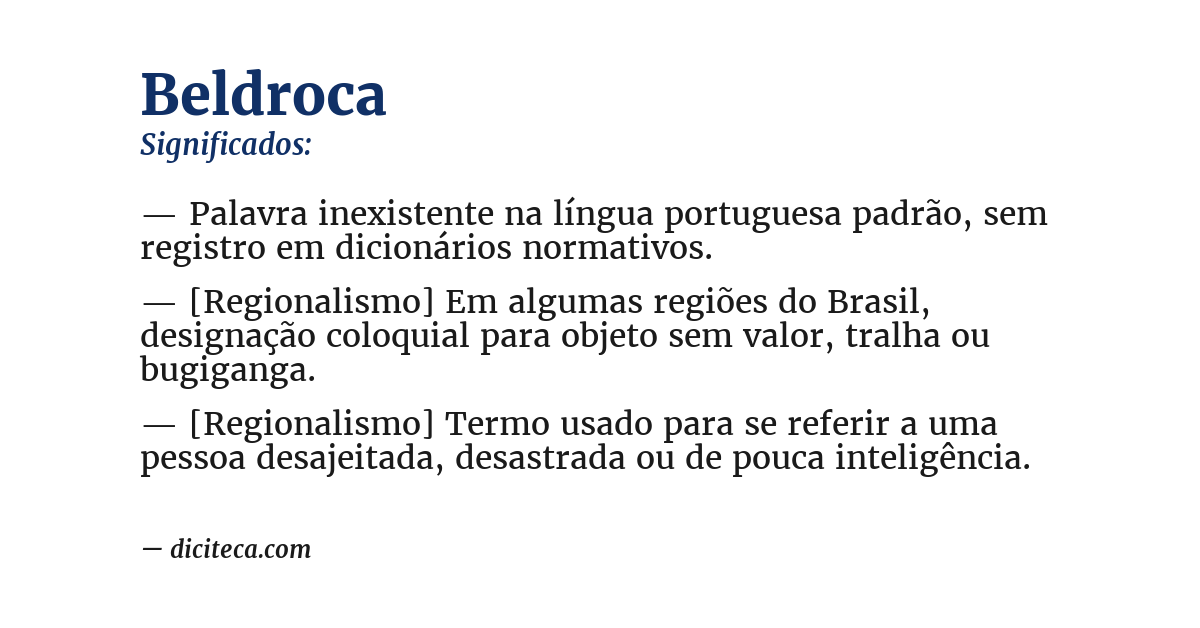 Significado de beldroca