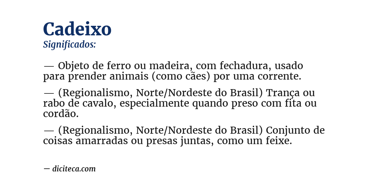 Significado de cadeixo