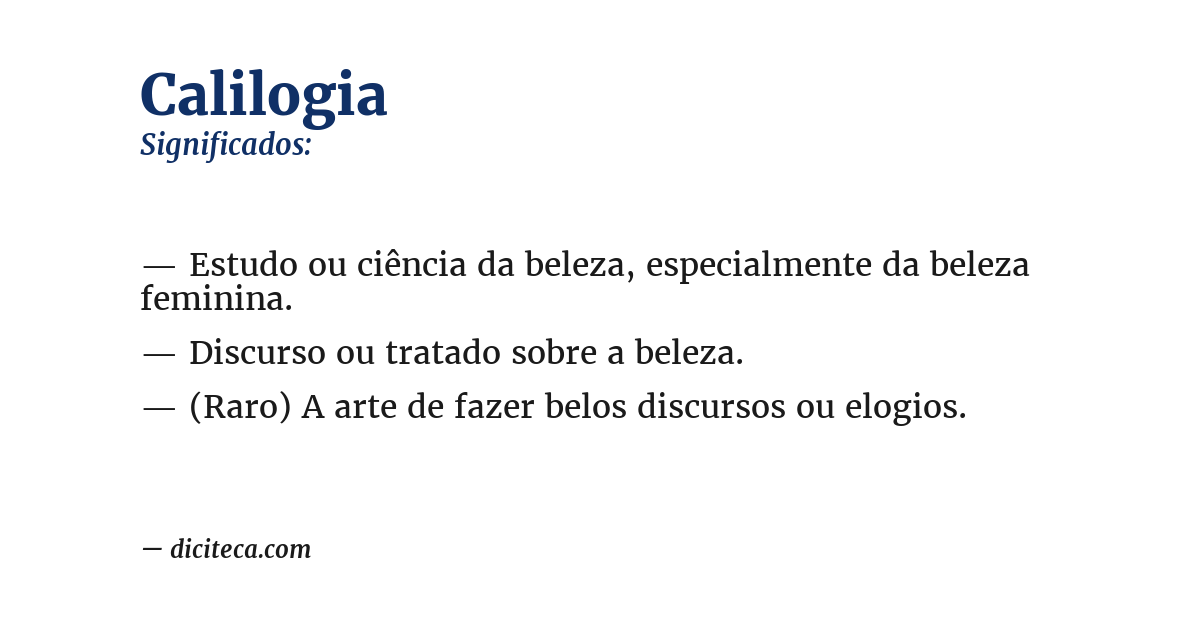 Significado de calilogia