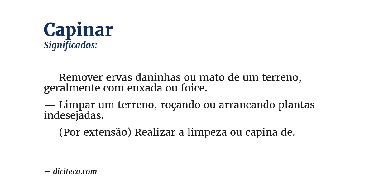 Significado de capinar