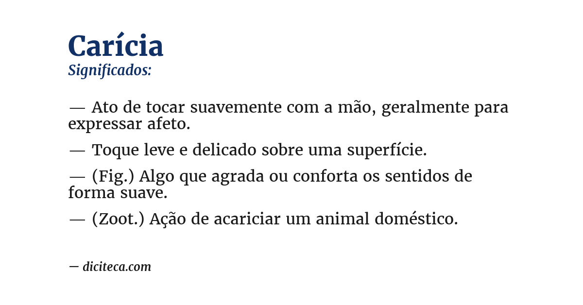 Significado de carícia