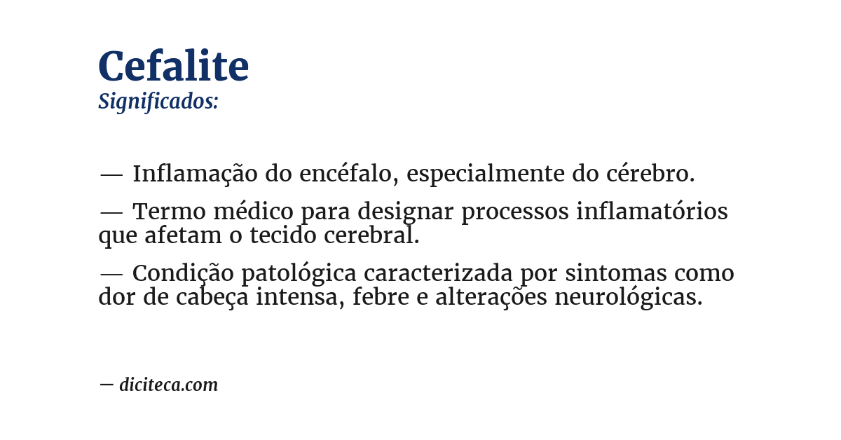 Significado de cefalite