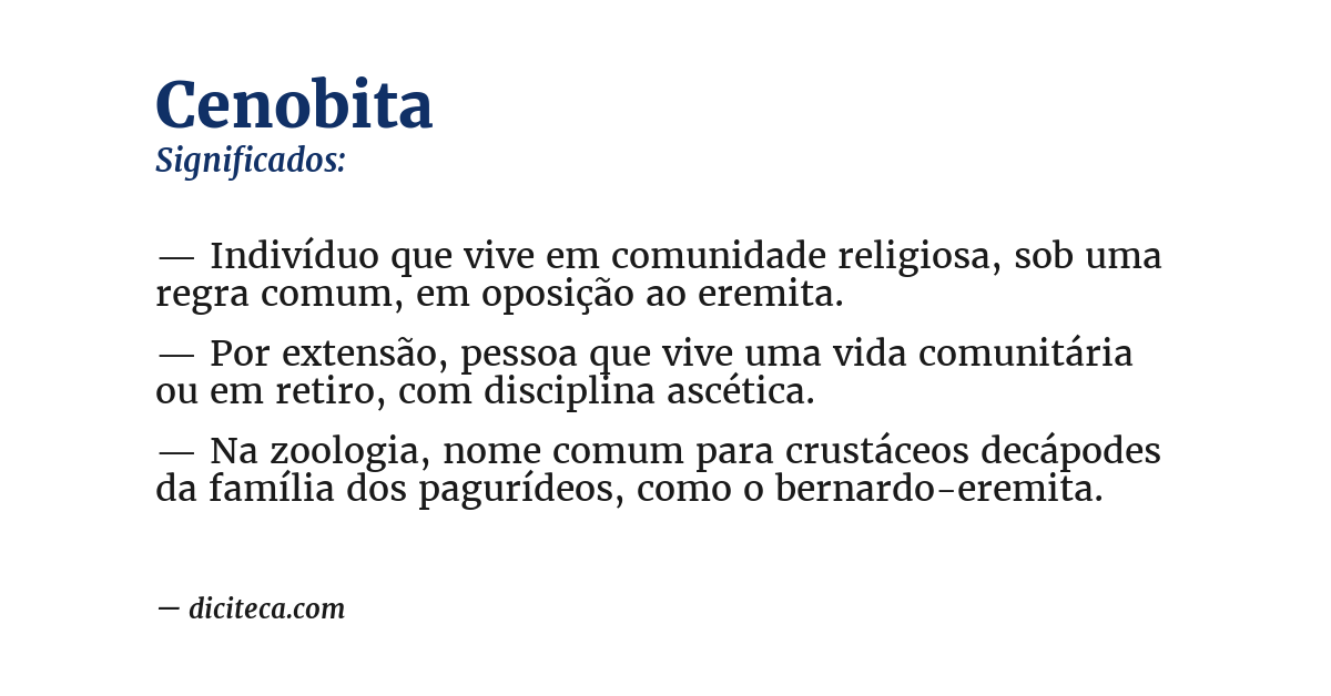 Significado de cenobita