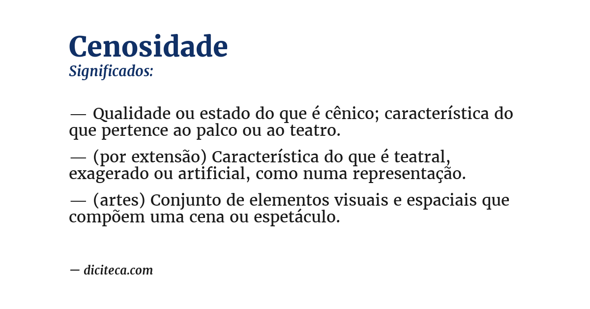 Significado de cenosidade