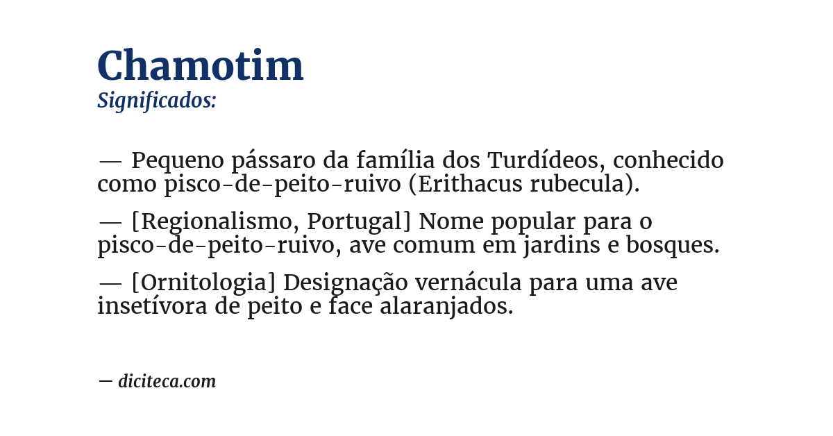 Significado de chamotim