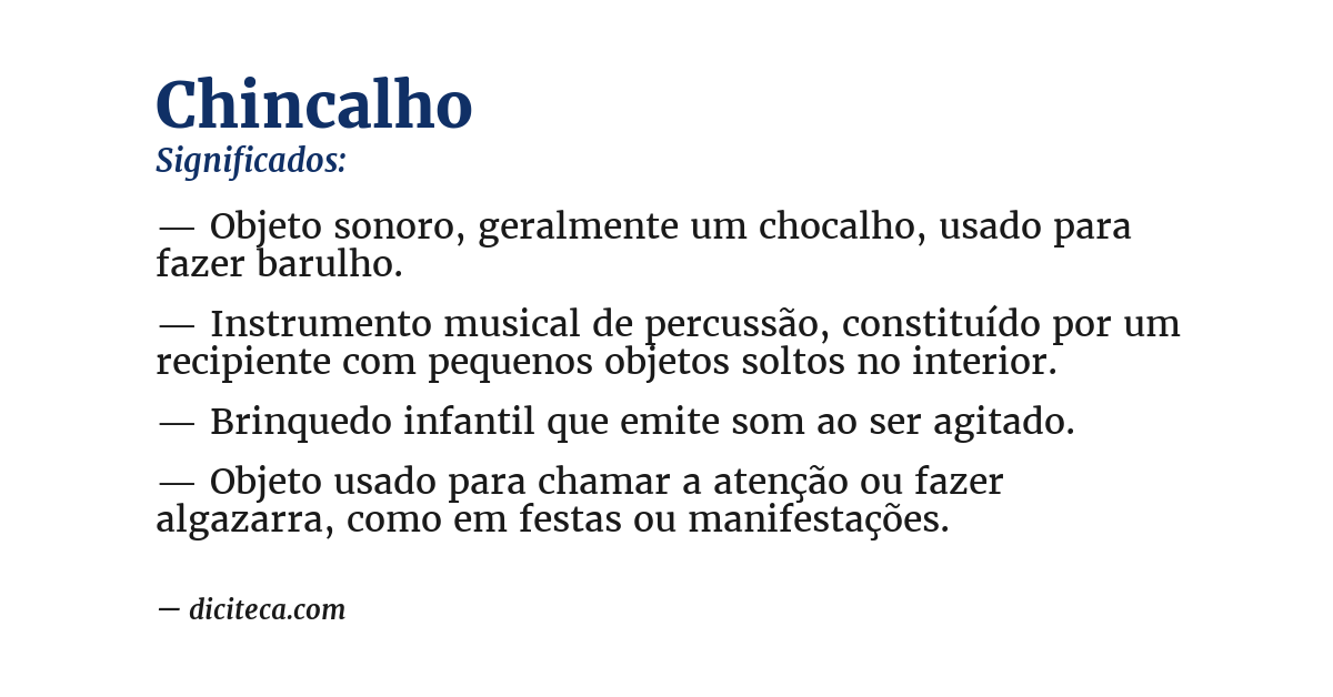 Significado de chincalho
