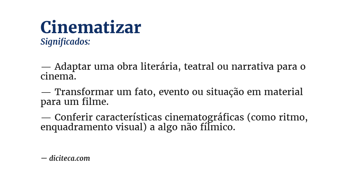 Significado de cinematizar