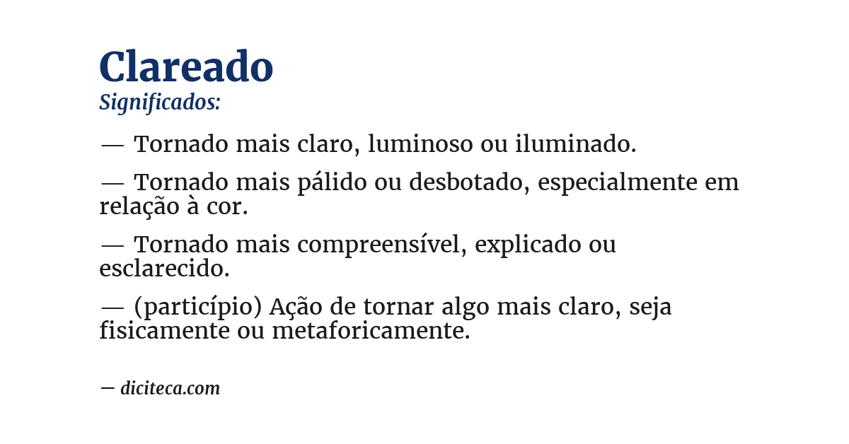 Significado de clareado
