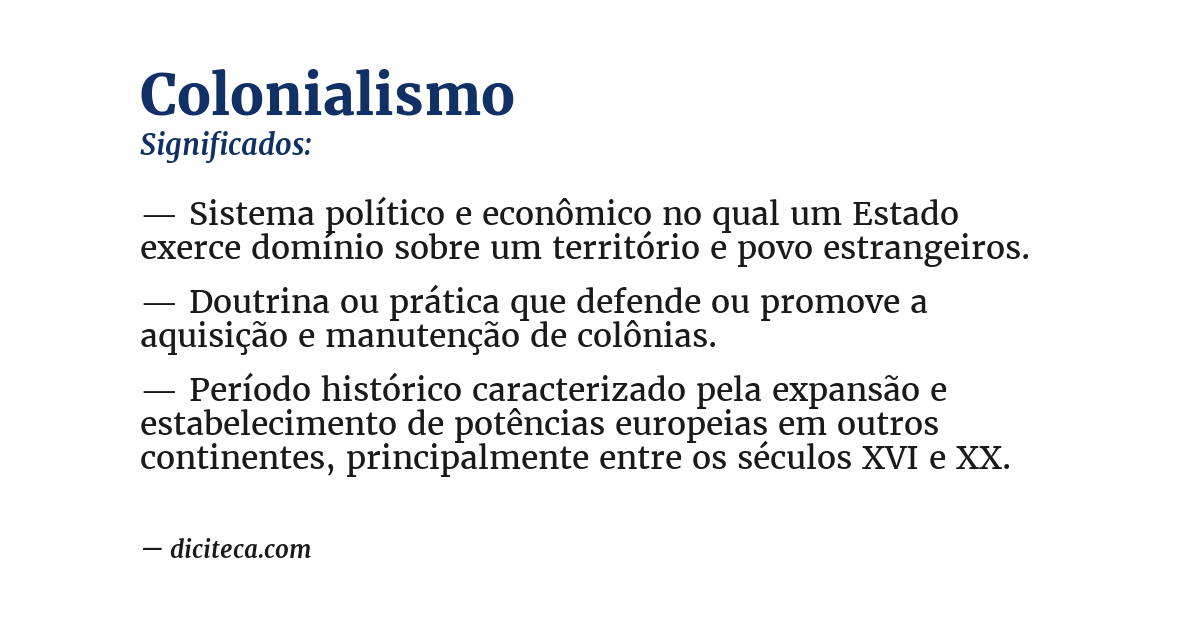 Significado de colonialismo