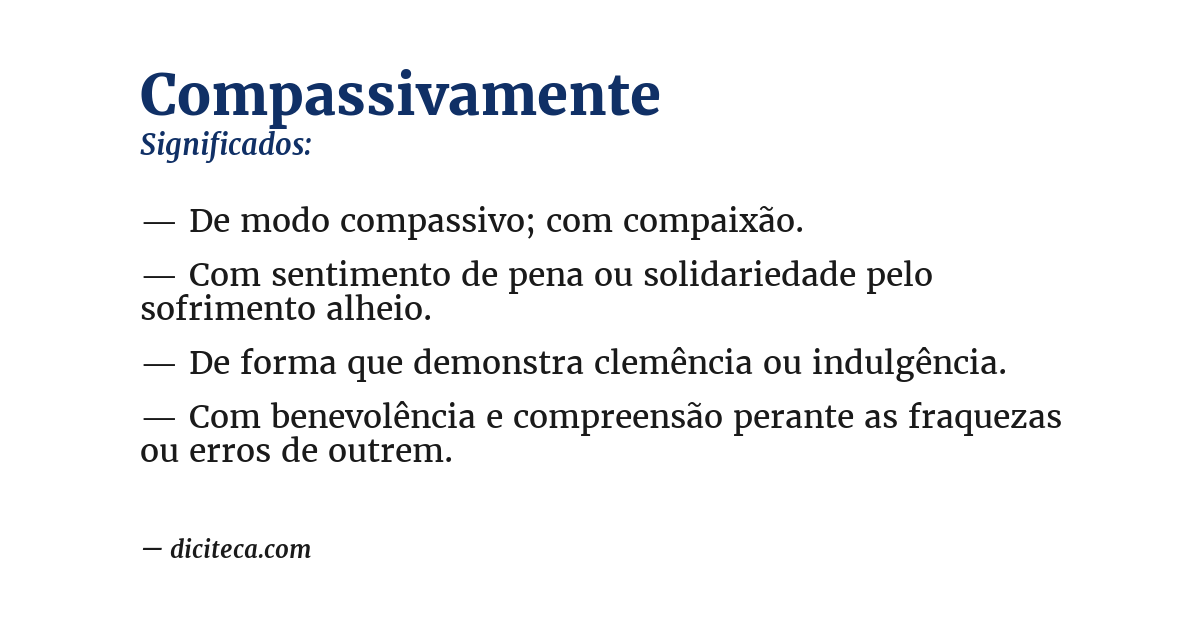 Significado de compassivamente