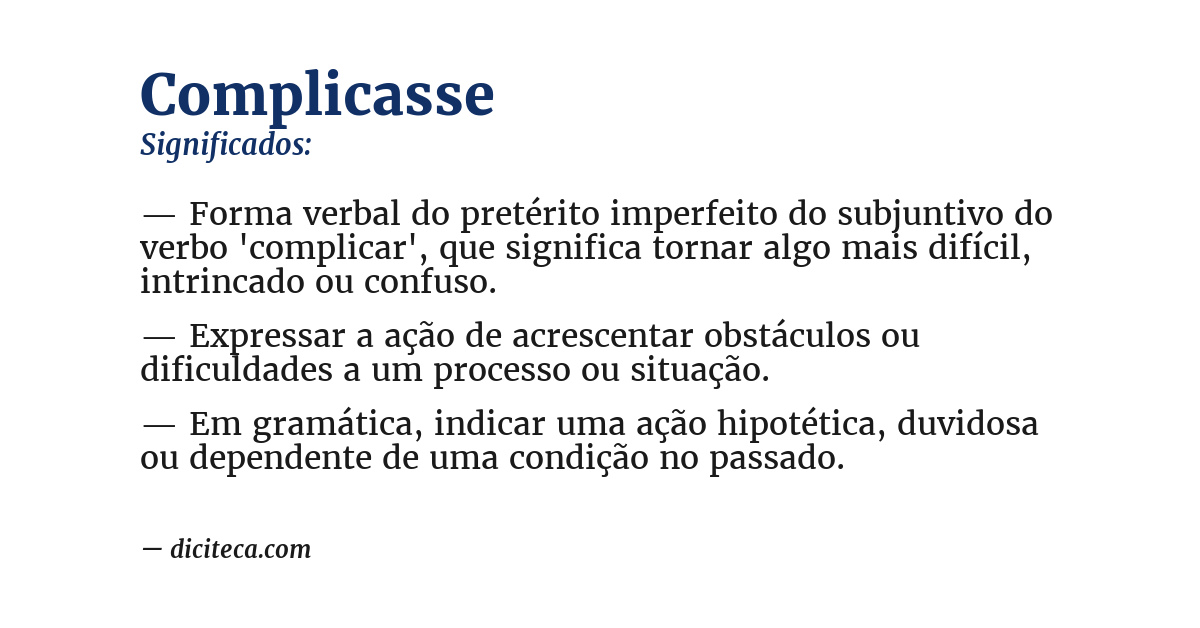 Significado de complicasse