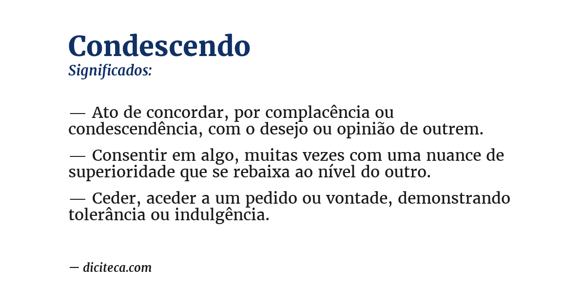 Significado de condescendo