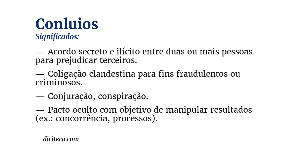 Significado de conluios