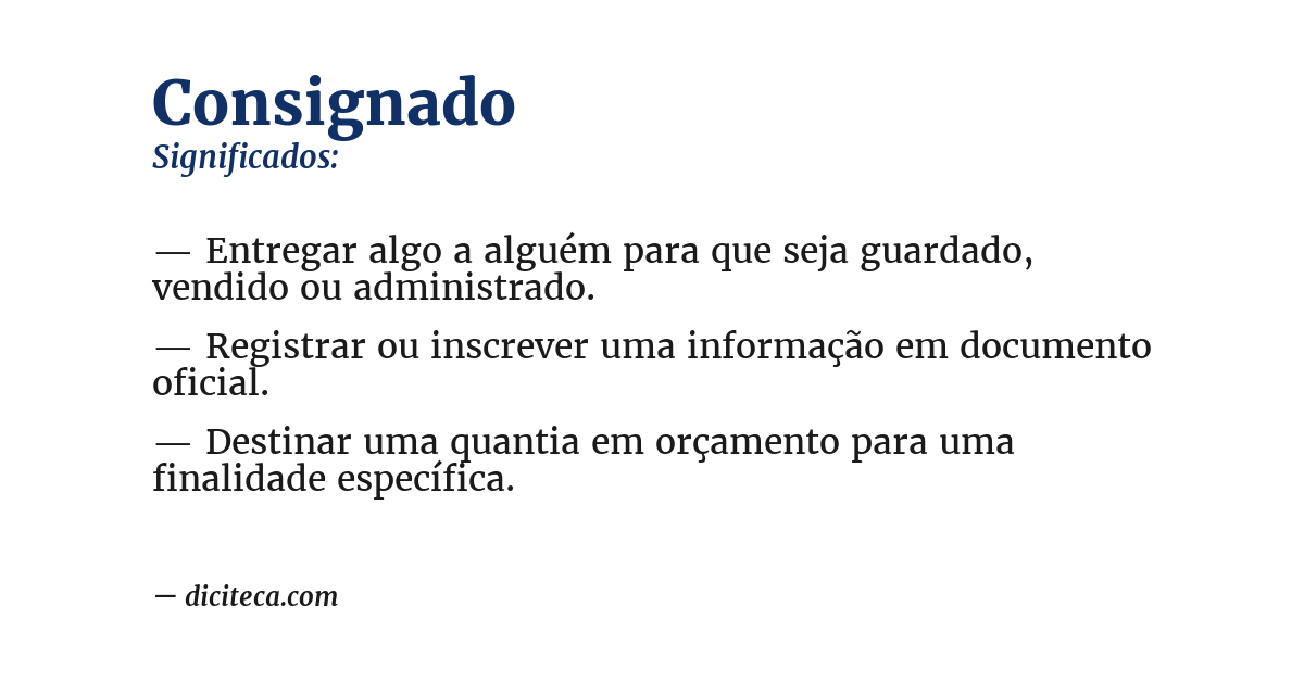 Significado de consignado