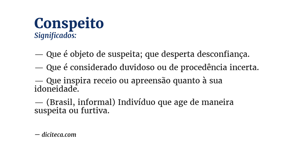 Significado de conspeito