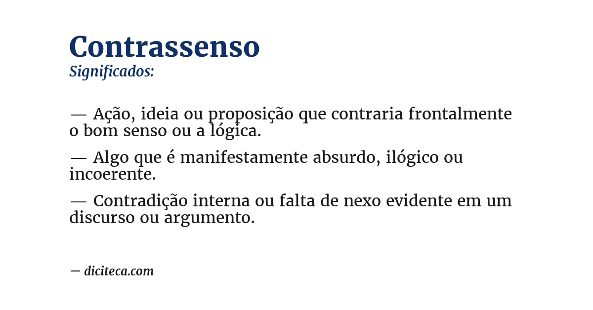 Significado de contrassenso