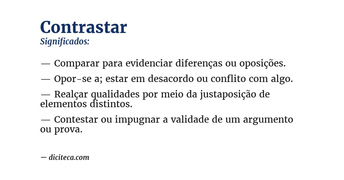 Significado de contrastar