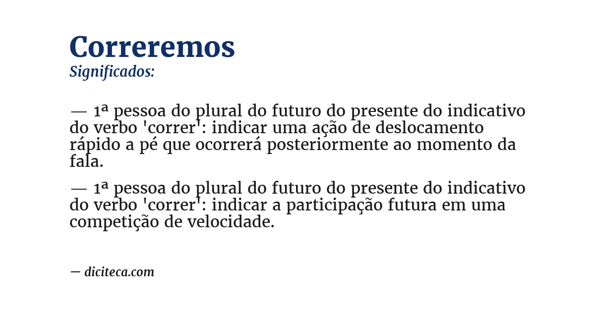 Significado de correremos