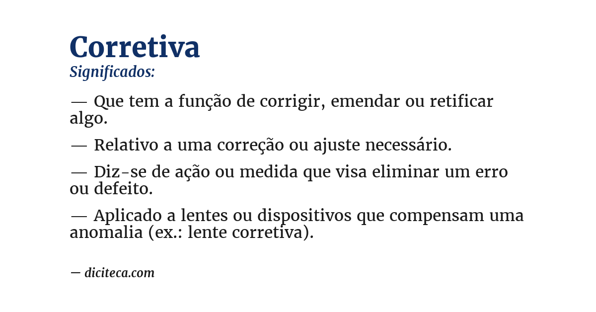 Significado de corretiva