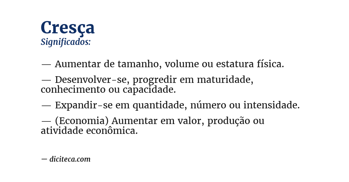 Significado de cresça