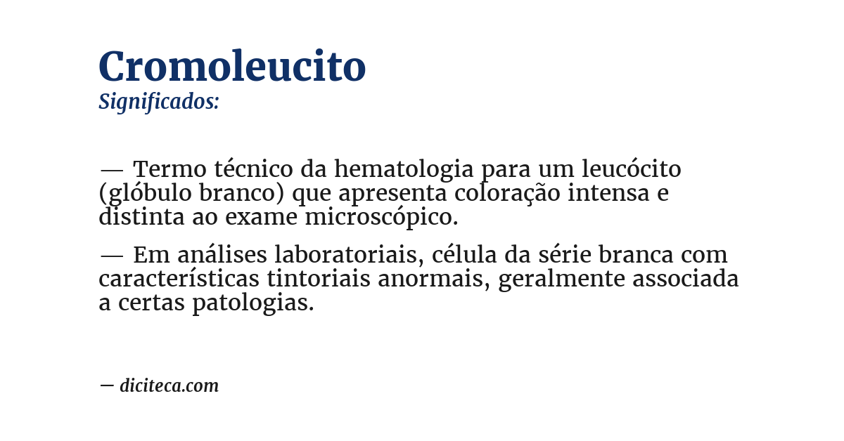 Significado de cromoleucito