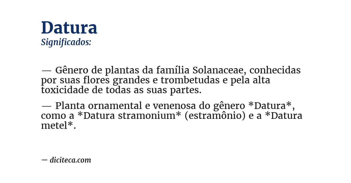 Significado de datura