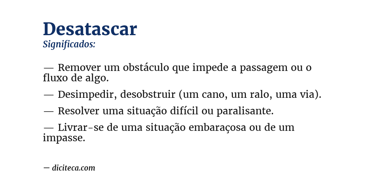 Significado de desatascar