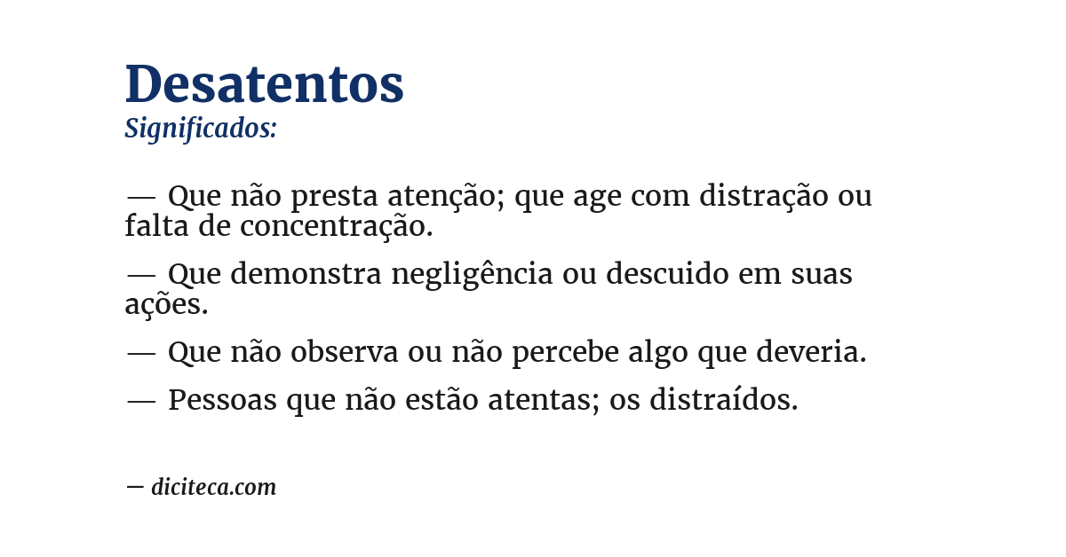 Significado de desatentos