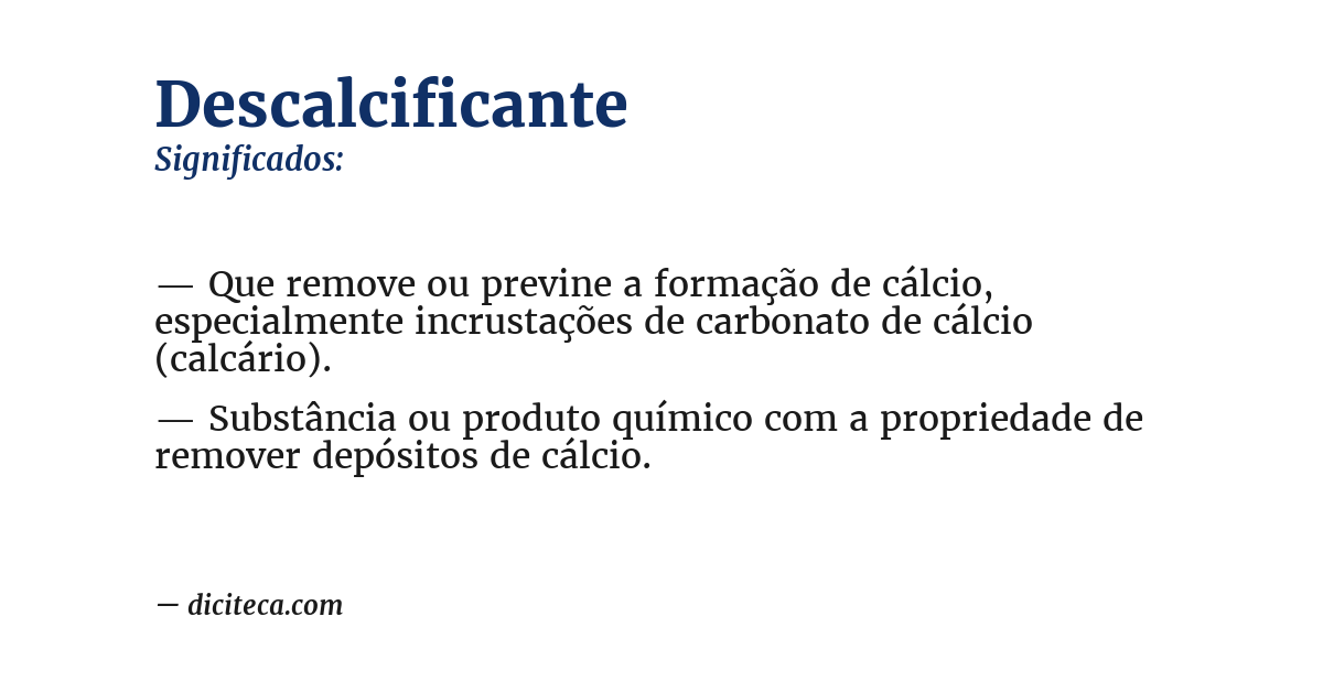 Significado de descalcificante
