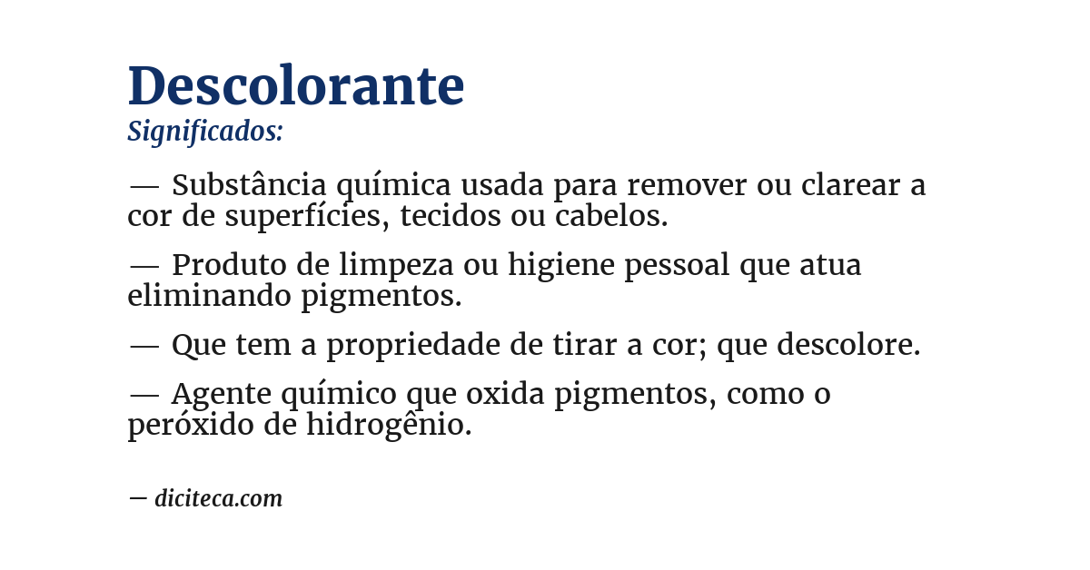 Significado de descolorante