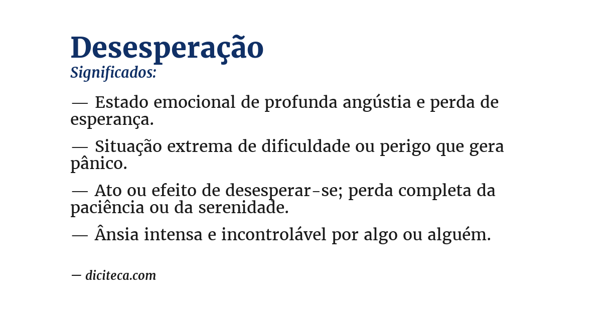 Significado de desesperação