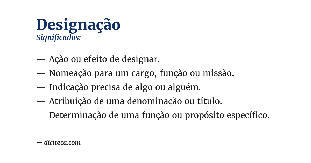 Significado de designação
