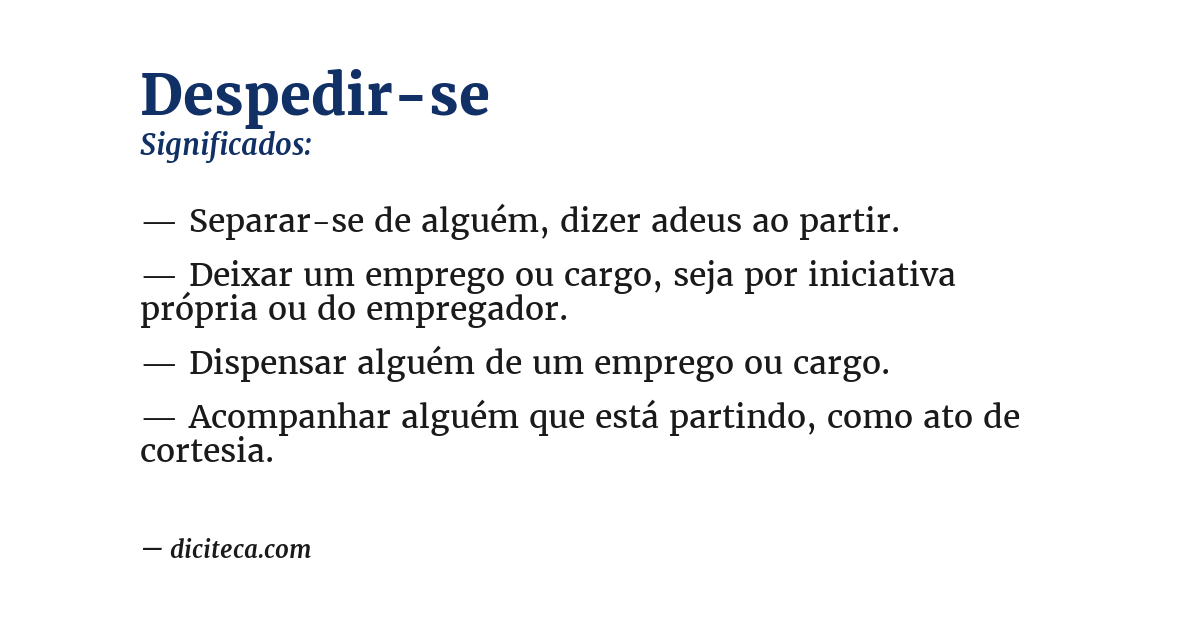 Significado de despedir-se