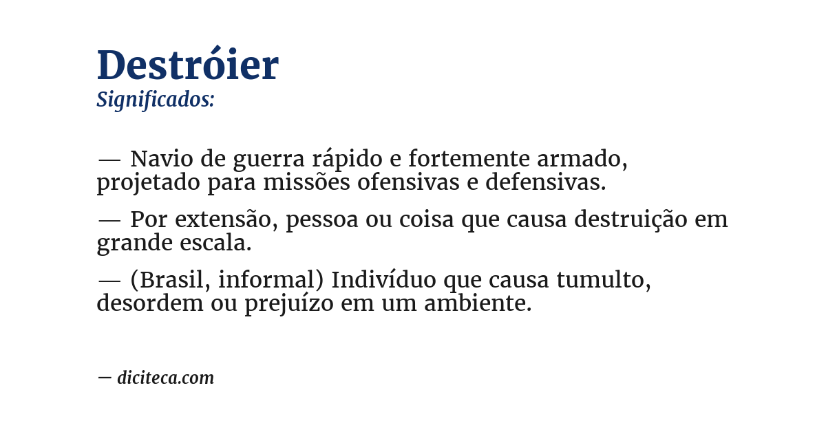 Significado de destróier