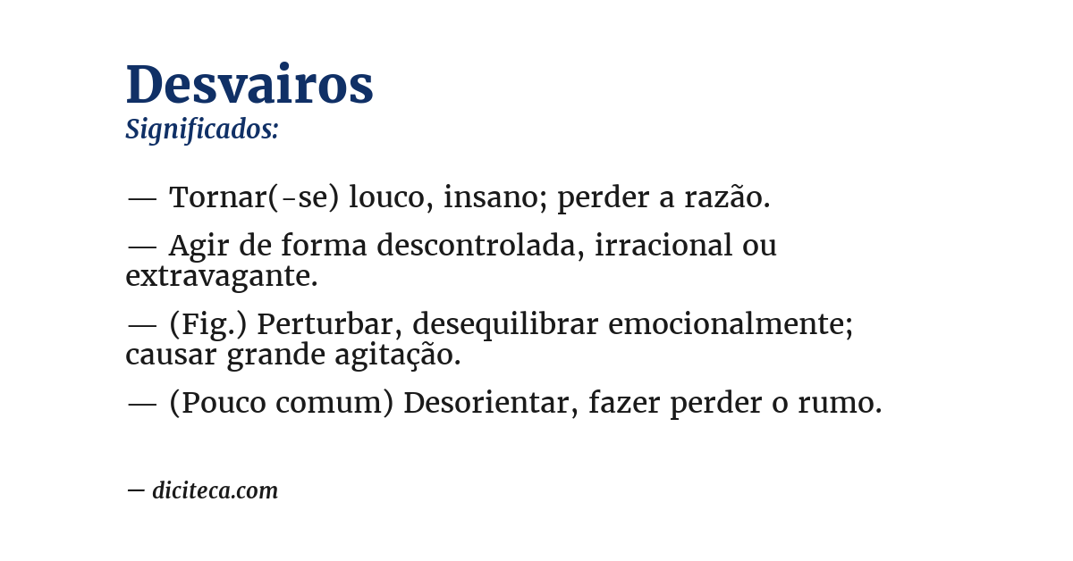 Significado de desvairos