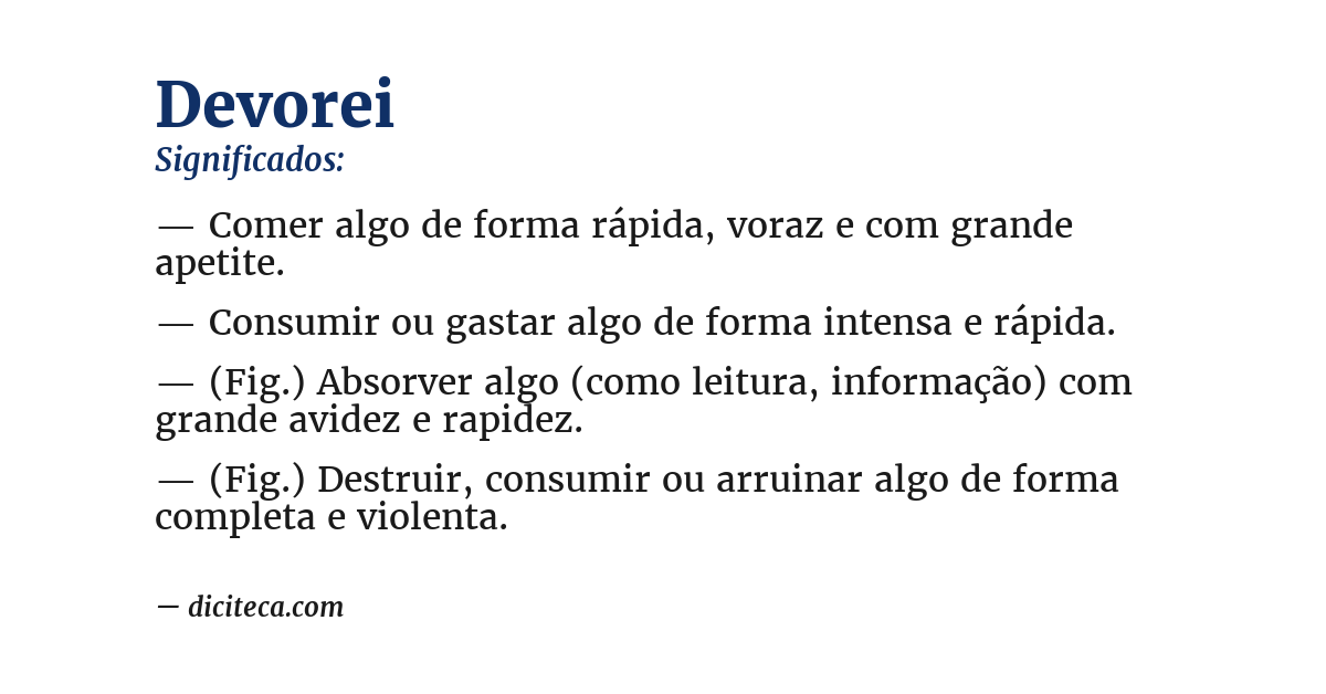 Significado de devorei