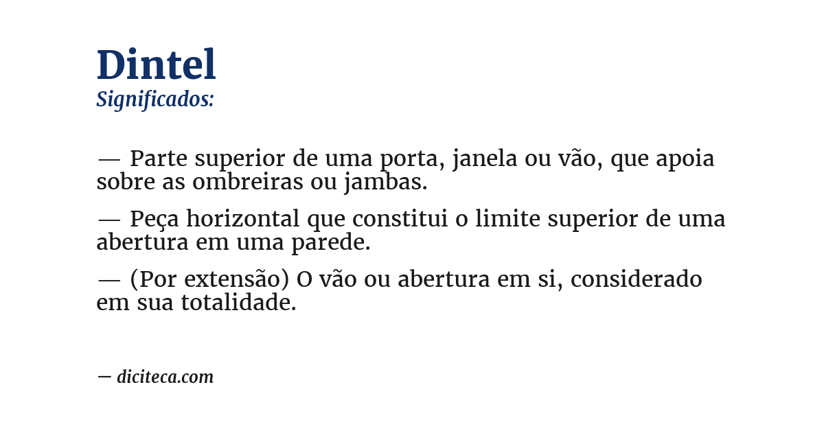 Significado de dintel