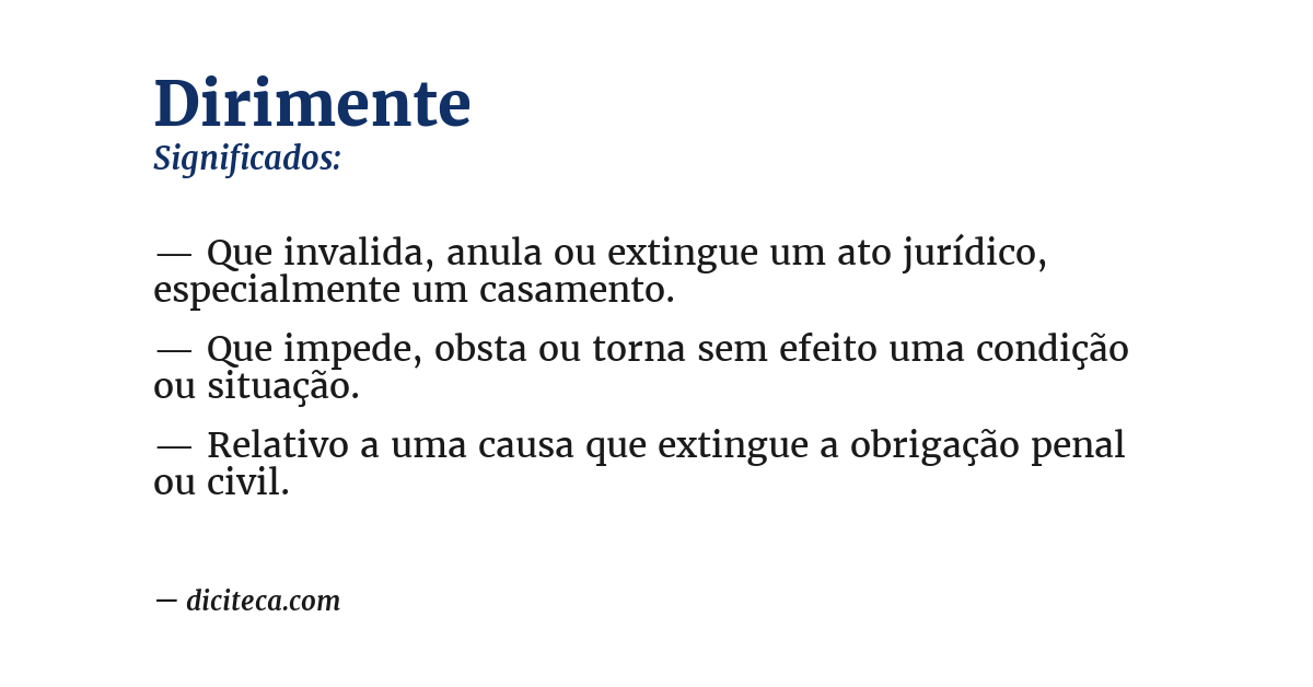 Significado de dirimente