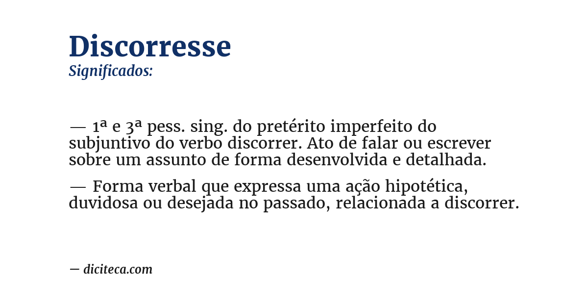 Significado de discorresse