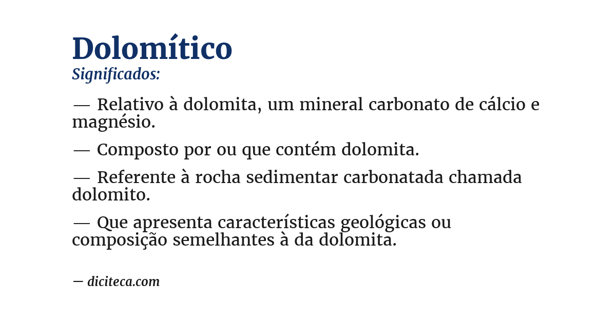 Significado de dolomítico