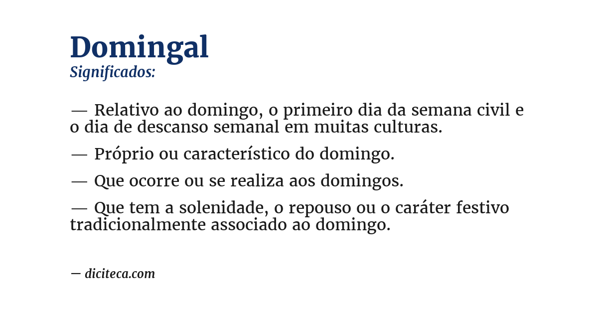 Significado de domingal