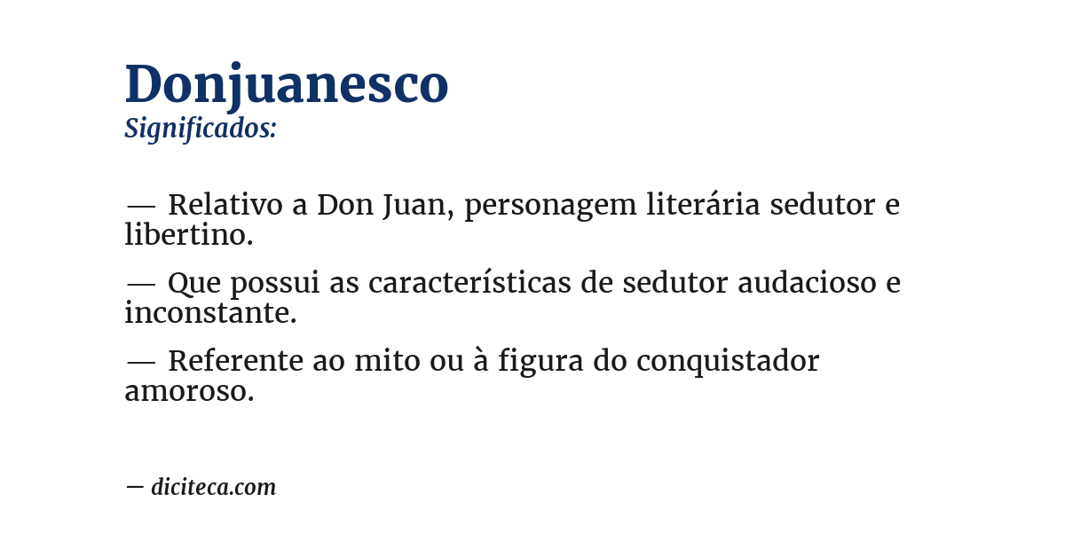 Significado de donjuanesco