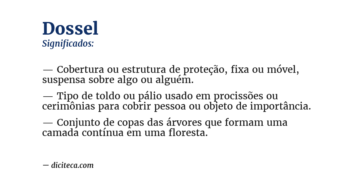 Significado de dossel