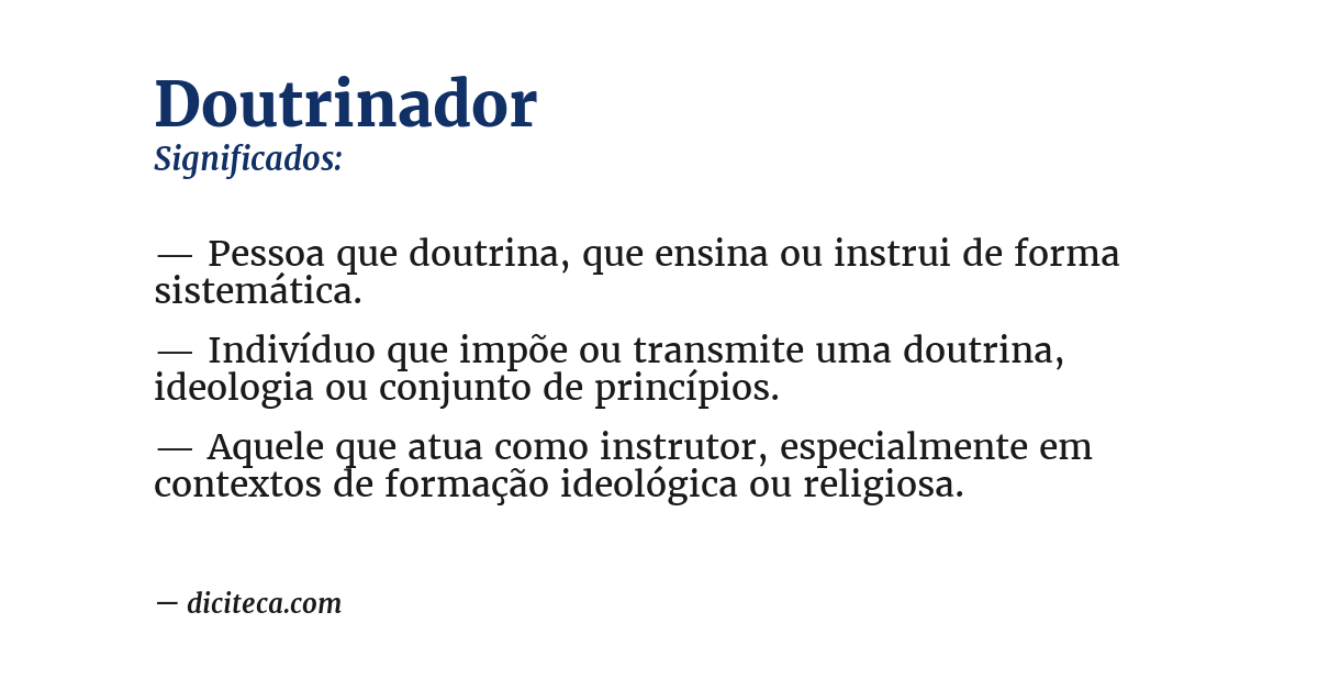 Significado de doutrinador