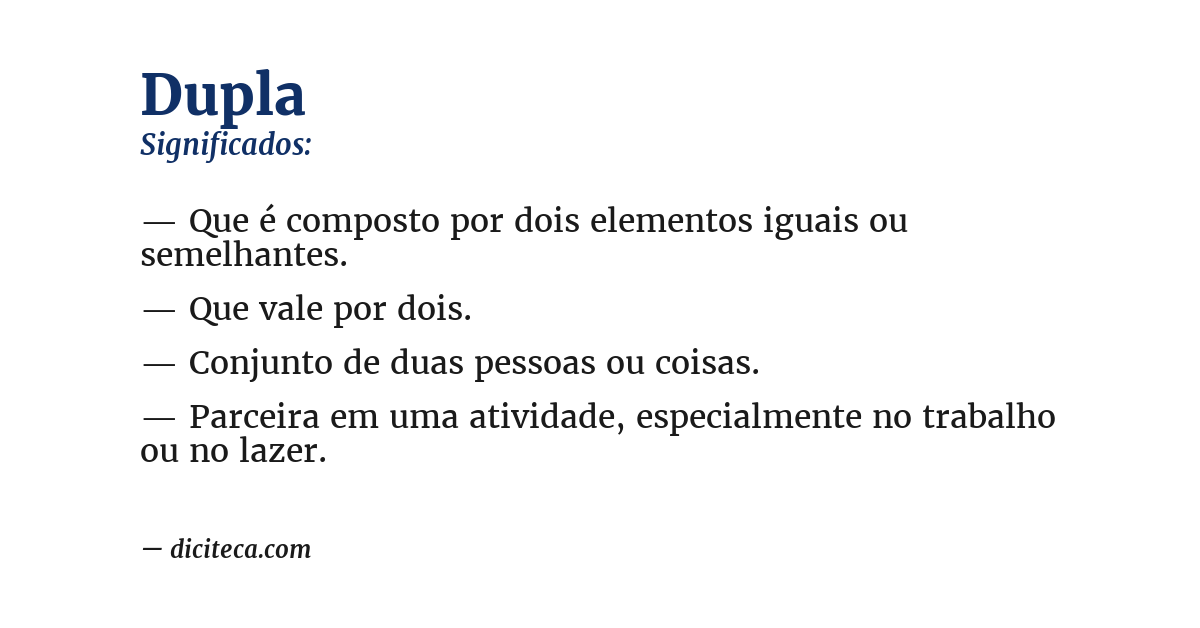 Significado de dupla