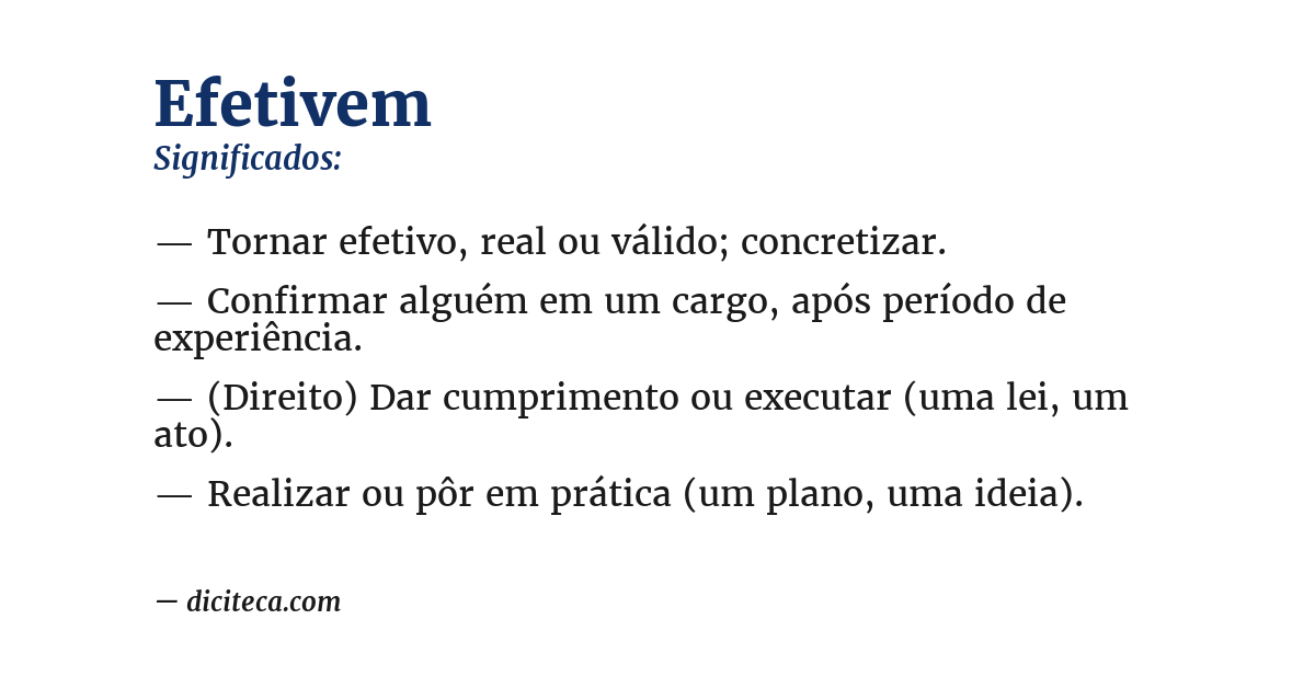 Significado de efetivem