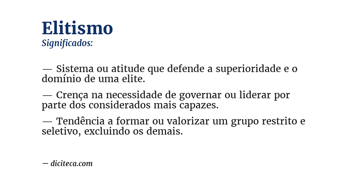 Significado de elitismo