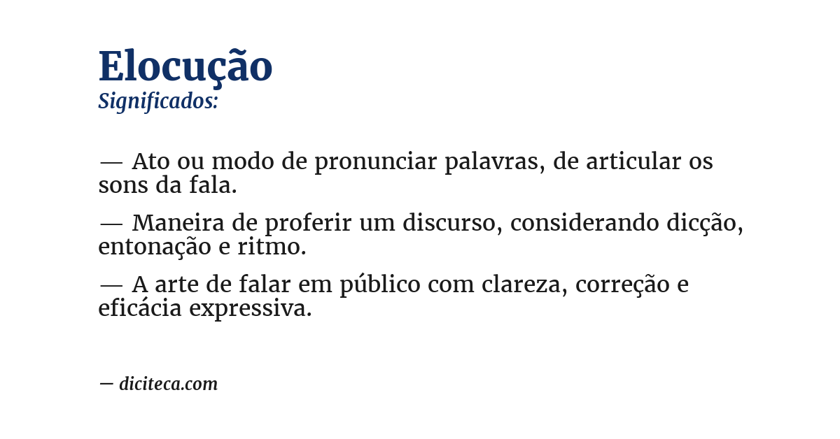 Significado de elocução