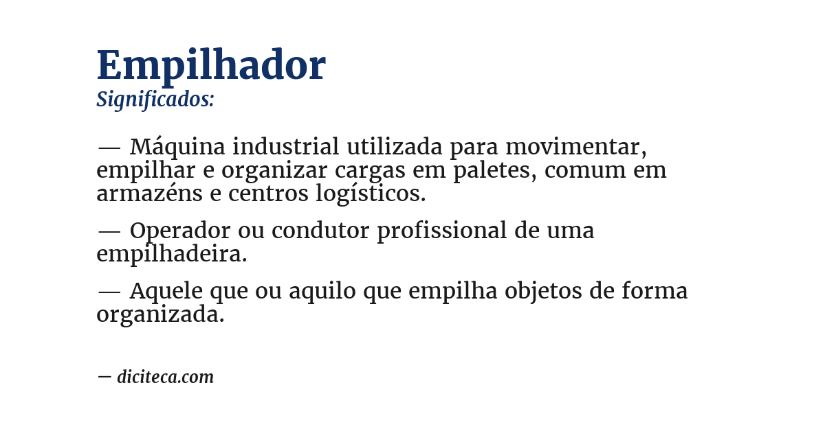 Significado de empilhador